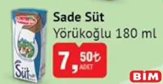 YÖRÜKOĞLU SADE SÜT 180 ML